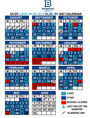 Middle School A and B schedule. 